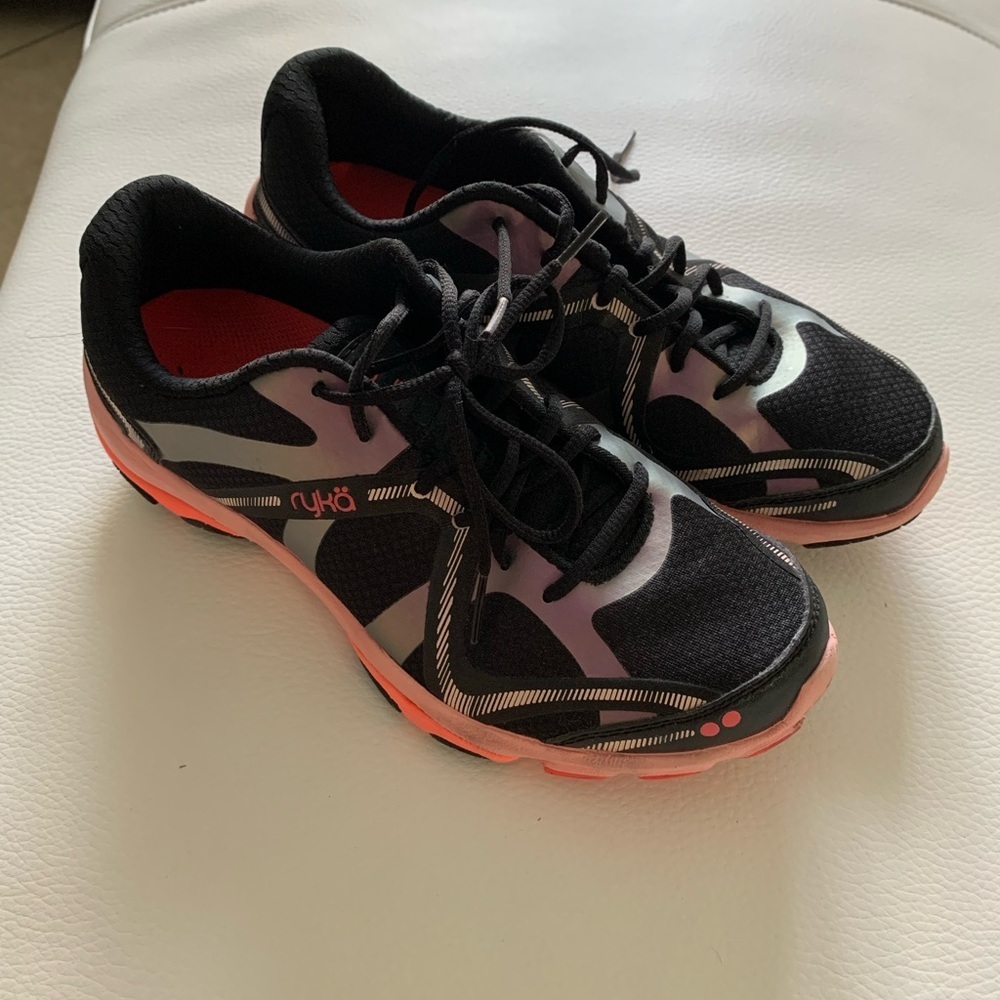 Ryka Black and Pink Athletic Shoes with Mesh Overlays